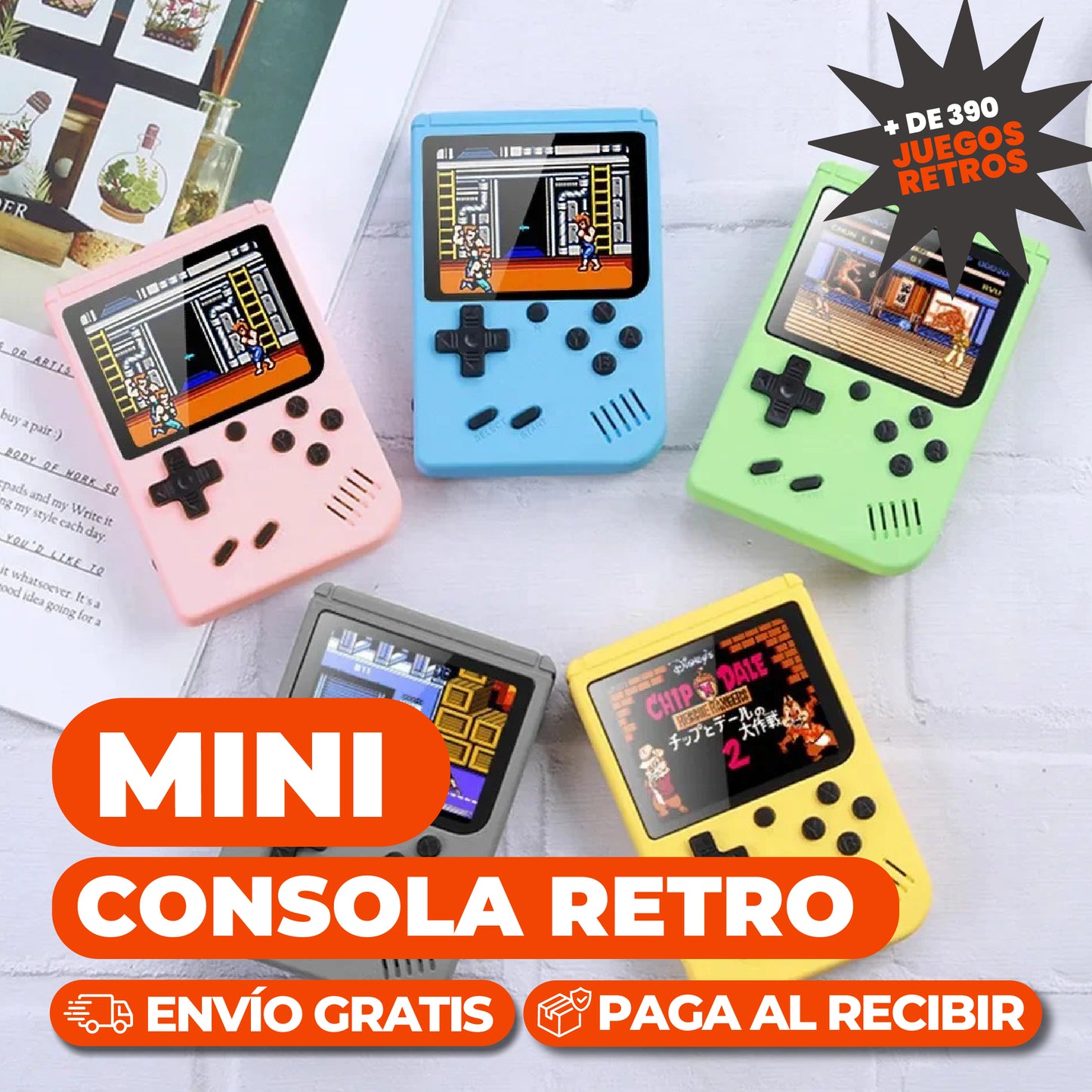 Mini consola retro - Más de 390 juegos🕹️🎮 ENVÍO GRATIS!