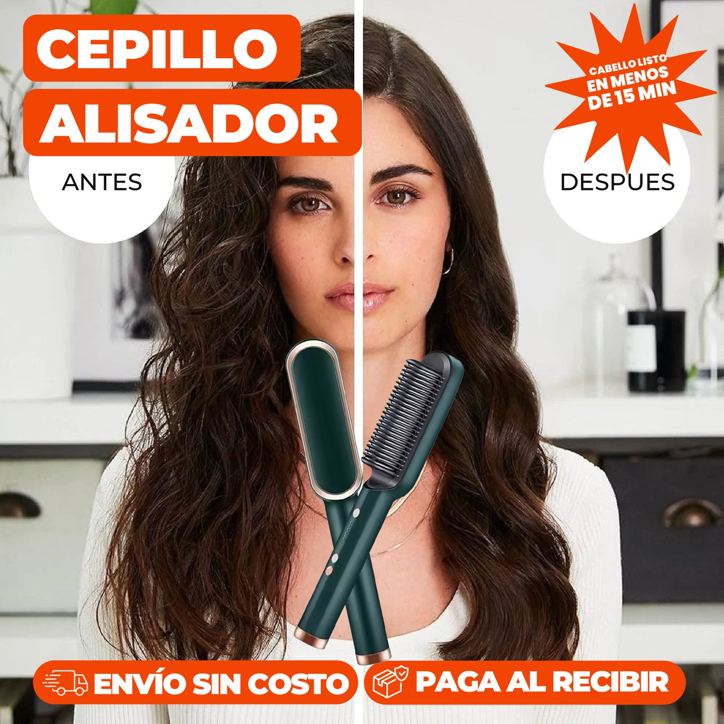 Desliza, Alisa y Brilla! ✨ Cepillo Alisador