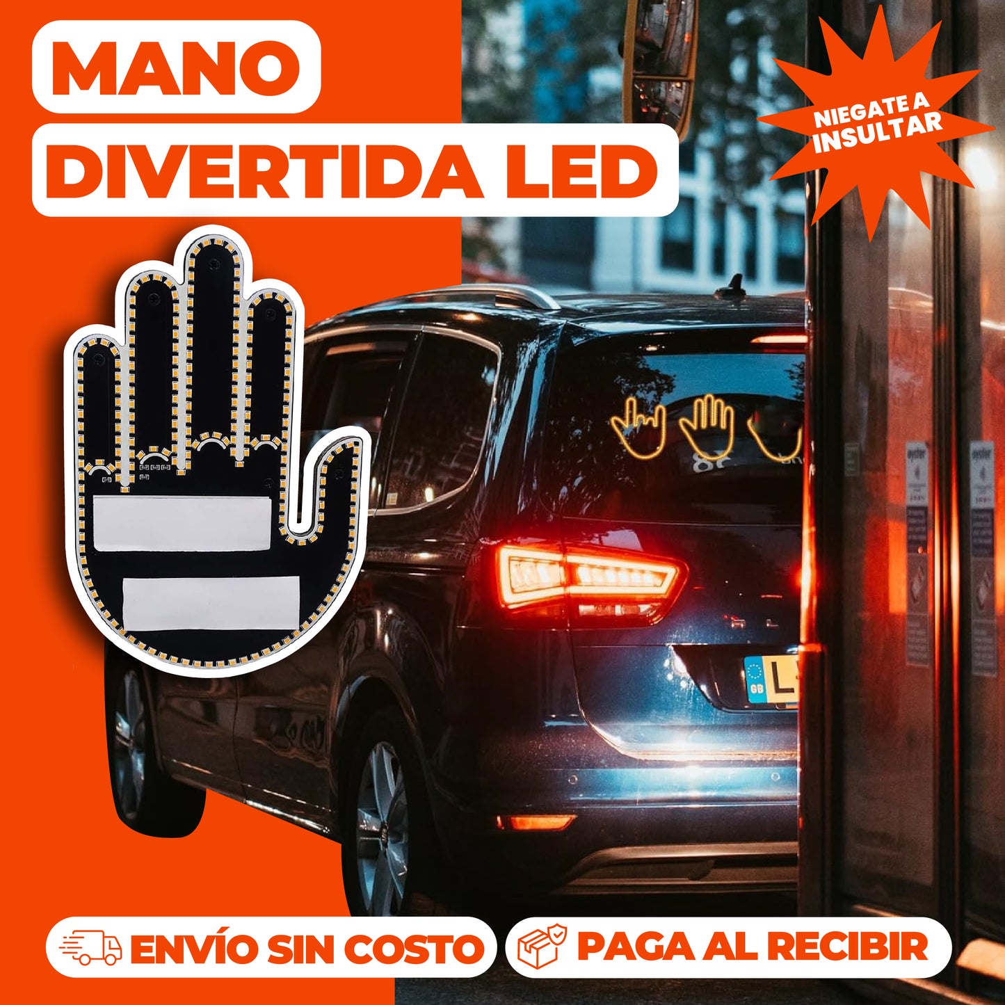 Mano LED con gestos luminosos 🤟Hablá con luces, no con bocinas